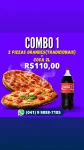 2 PIZZAS GRANDE 2 SABORES (8 PEDAOS)+ COCA COLA 2LTS